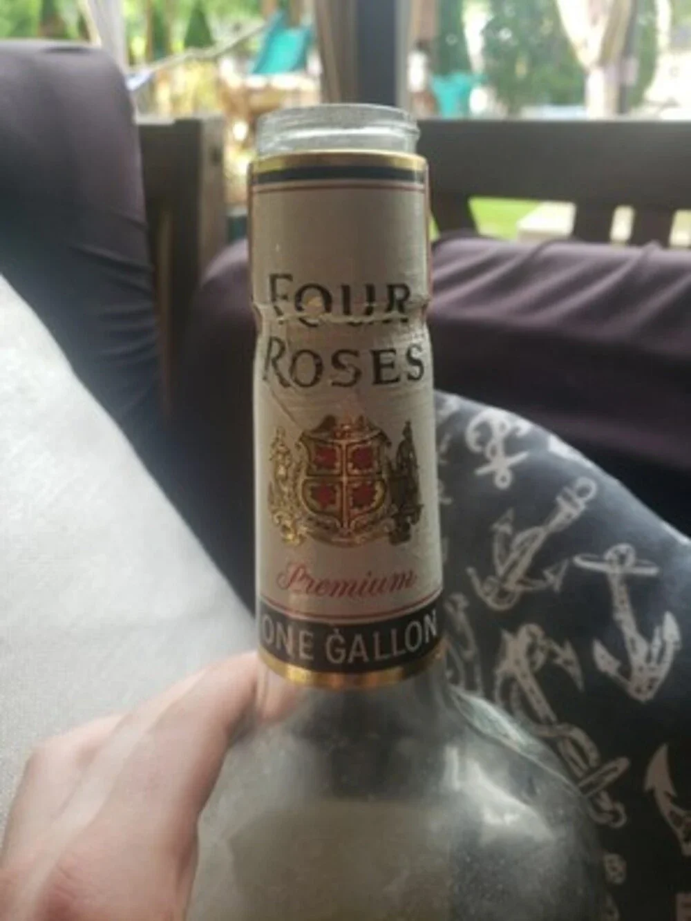 Vintage Four Roses Whiskey Bottle One Gallon Rare Bourbon Liquor Bar Display